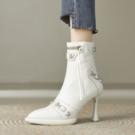 Pointed Toe Stiletto Heel Ankle Boots