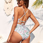 Printed Plunge One-Piece Swimwear and Cover-Up Set