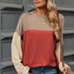 Contrast Round Neck Long Sleeve T-Shirt