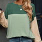 Contrast Round Neck Long Sleeve T-Shirt