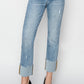 RISEN High Rise Cuffed Slim Straight Jeans