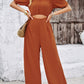 Cutout Off Shoulder Wide Leg Jumpsuit