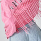 Tassel Sequin Letter Long Sleeve Denim Jacket