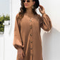 V-Neck Long Sleeve Mini Dress