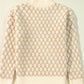 Diamond Pattern Mock Neck Long Sleeve Sweater