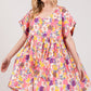 Floral Short Sleeve Babydoll Dress with Pockets