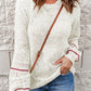 Multicolored Pilling Detail Ribbed Trim Sweater
