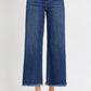 RISEN Raw Hem Cropped Wide Leg Jeans