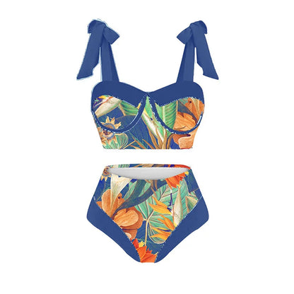 Tropical Print Boho Bikini Set