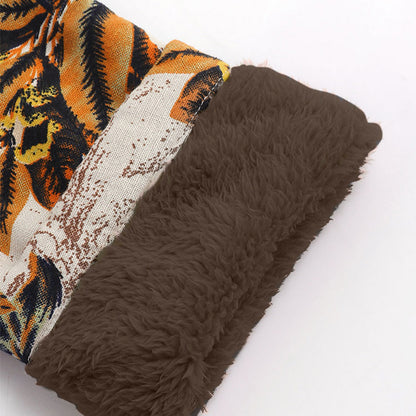 Floral Print Long Sleeve Hooded Winter Coat