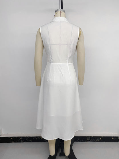 Contrast Bow Detail Midi Dress
