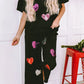 Heart Sequin Top and Pants Lounge Set