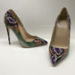 Multicolor Snakeskin Pointed Toe High Heel Shoes