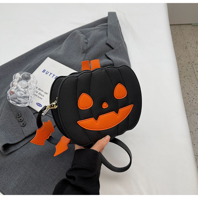 Halloween Contrast Color Funny Pumpkin Shoulder Bag