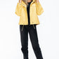 Drawstring Hem PU Leather Zip Up Jacket