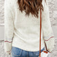 Multicolored Pilling Detail Ribbed Trim Sweater