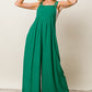 Texture Sleeveless Wide Leg Jumpsuit