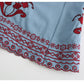 Boho Embroidered Tie-Neck Midi Dress
