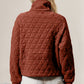 Half Zip Long Sleeve Quilted Sweatshirt with Pocket