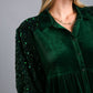 Sequin Detail Tiered Back Half Sleeve Shirt