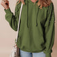 Rivet Drawstring Long Sleeve Hoodie