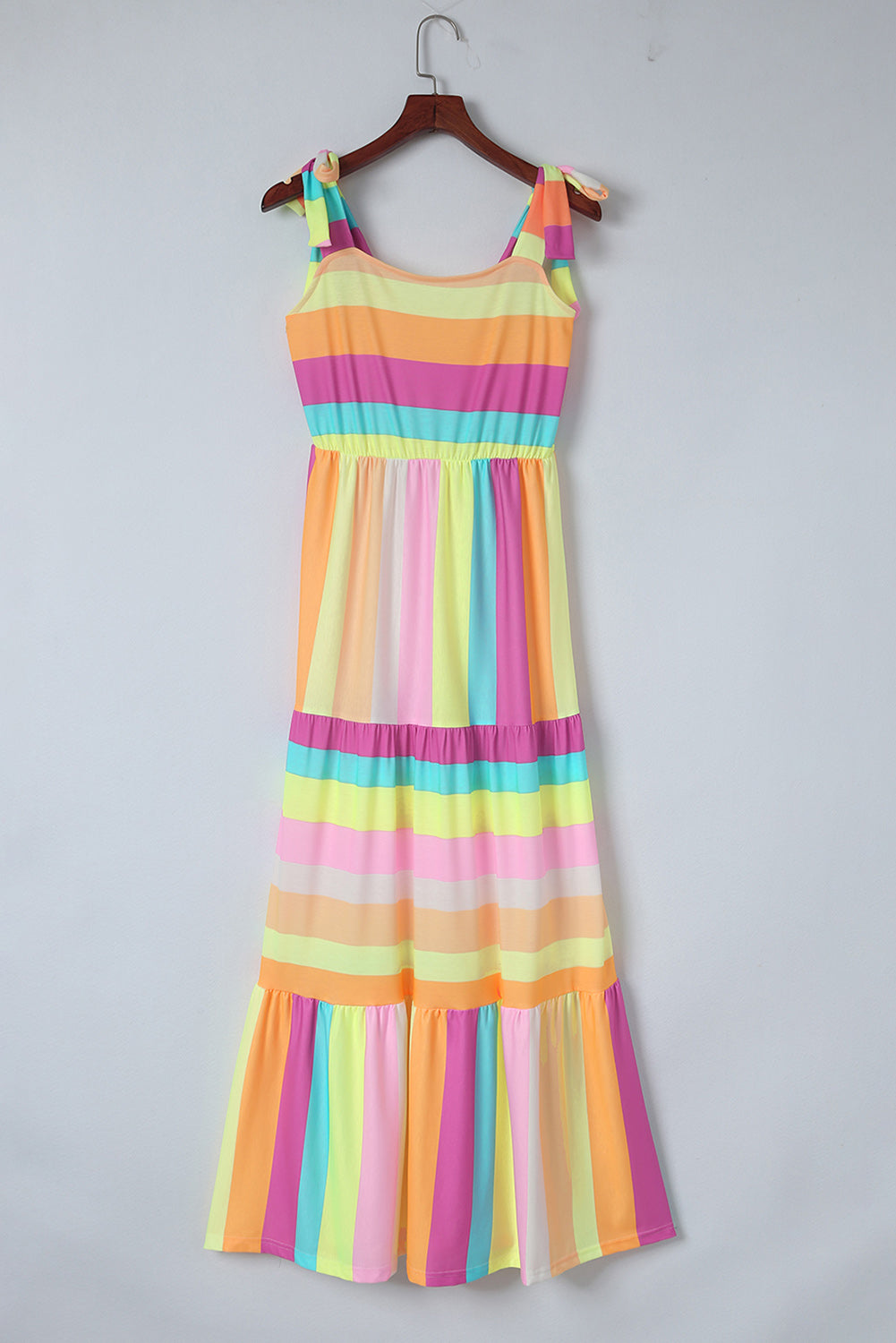 Multicolor Striped Sleeveless Maxi Dress