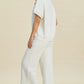 Pearl Detail Round Neck Top and Pants Set