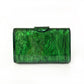 Pearlescent Acrylic Clutch Bag with Crossbody Chain