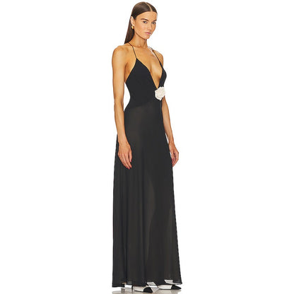 Deep V-Neck Backless Spaghetti Strap Dress