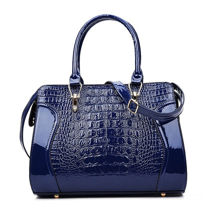 Crocodile Pattern Soft Leather Shoulder Bag