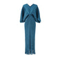 Miyake Pleated Batwing Sleeve Tassel Maxi Dress