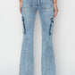 RISEN High Rise Cargo Flare Jeans