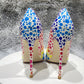 Multicolor Spotted Pointed Toe High Heel Shoes