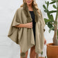 Fuzzy Trim Open Front Poncho