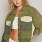 Embroidered Sleeve Raw Edge Quilted Jacket