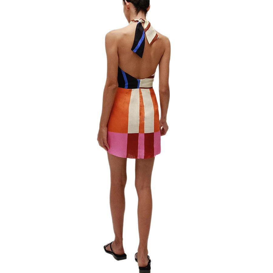 Tied Halter Neck Mini Dress