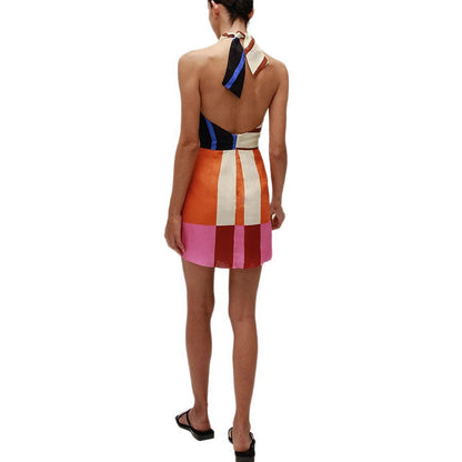 Tied Halter Neck Mini Dress