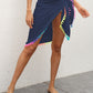 Rainbow Pompom Trim Swim Skirt