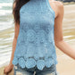 Lace Tied Mock Neck Tank