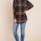 Drawstring Plaid Long Sleeve Hoodie