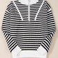 Striped Half Zip Long Sleeve Sweater