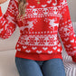 Christmas Element Round Neck Long Sleeve Sweater