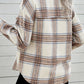 Plaid Half-Zip Collared Curved Hem Sweatshirt