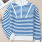 Striped Half Zip Long Sleeve Sweater