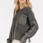 Distressed Hem Round Neck Dropped Shoulder Sweater