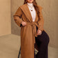 Plus Size Tied Long Sleeve Hooded Coat with Pockets