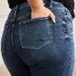 Tummy Control High Waist Raw Hem Jeans