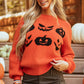 Pumpkin Pattern Round Neck Sweater