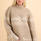 Christmas Element Mock Neck Long Sleeve Sweater