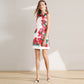 Floral Print Round Neck Sleeveless Mini Dress